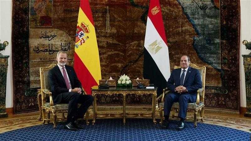 الرئيس السيسي وملك إسبانيا يؤكدان ضرورة الوقف الفوري لإطلاق النار في قطاع غزة