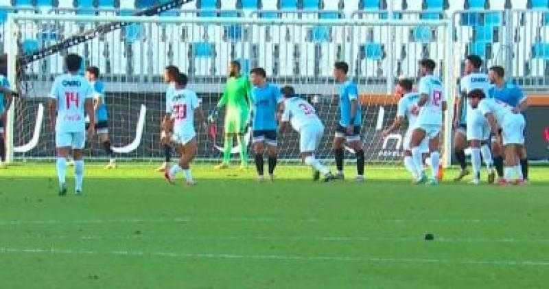 الزمالك يتقدم على غزل المحلة بهدف أحمد ربيع فى الشوط الأول