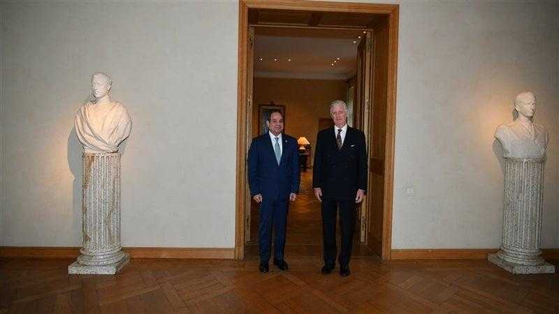 الرئيس السيسى يلتقي ملك بلجيكا ببروكسل ويناقشان مستجدات الأوضاع الإقليمية